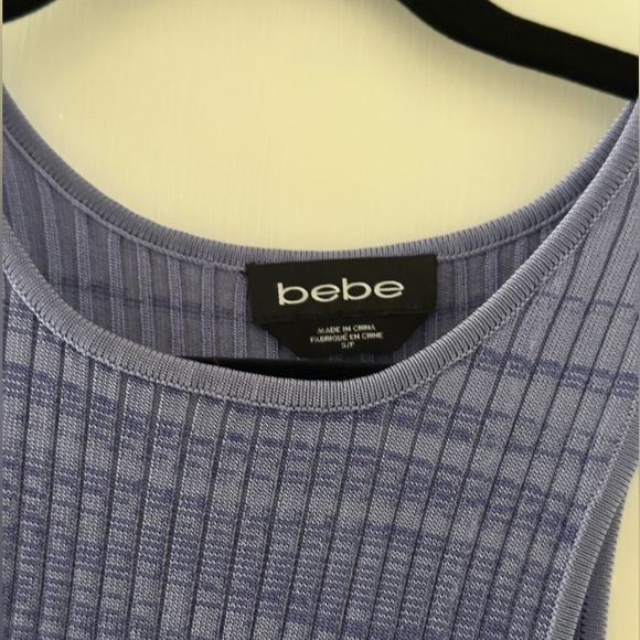 Bebe Blue Knitted Crop Top - Picture 3 of 3
